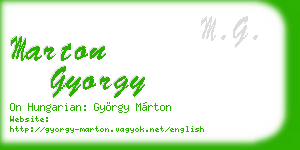 marton gyorgy business card