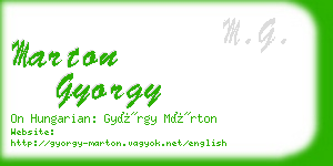 marton gyorgy business card